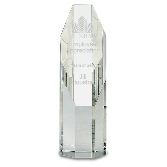 Large Clear Octagon Slant-Top Crystal Tower-AKD Ink