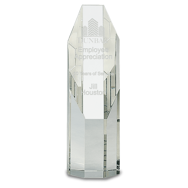 Large Clear Octagon Slant-Top Crystal Tower-AKD Ink