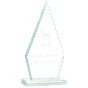 Medium Triangle Jade Glass Award-AKD Ink