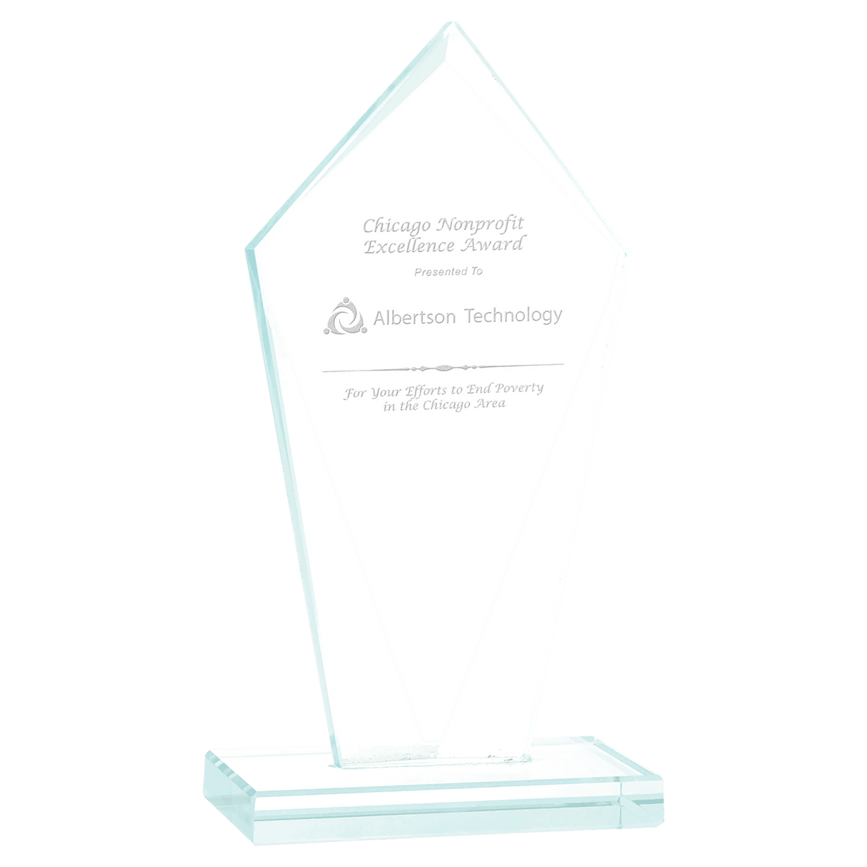 Small Diamond Jade Glass Award-AKD Ink