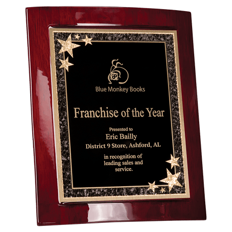 Rosewood Piano Finish Eclipse Plaque with Black Starburst Plate-AKD Ink