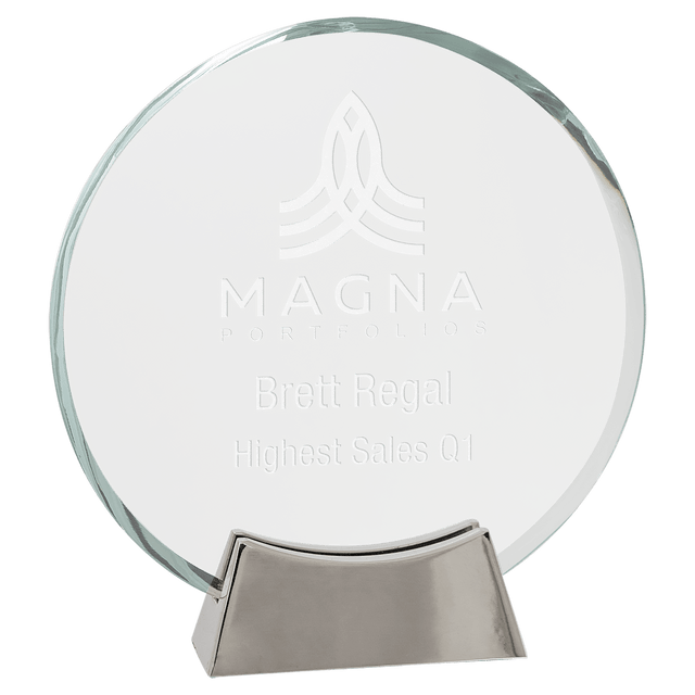 Medium Round Platinum Glass with Full Metal Base-AKD Ink