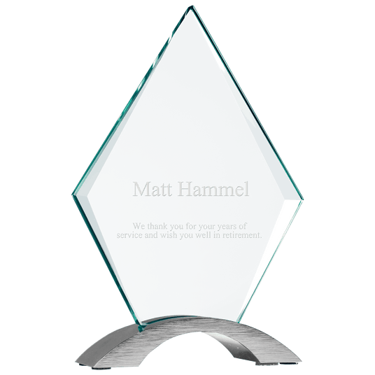 Small Diamond Cosmic Glass with Silver Base-AKD Ink