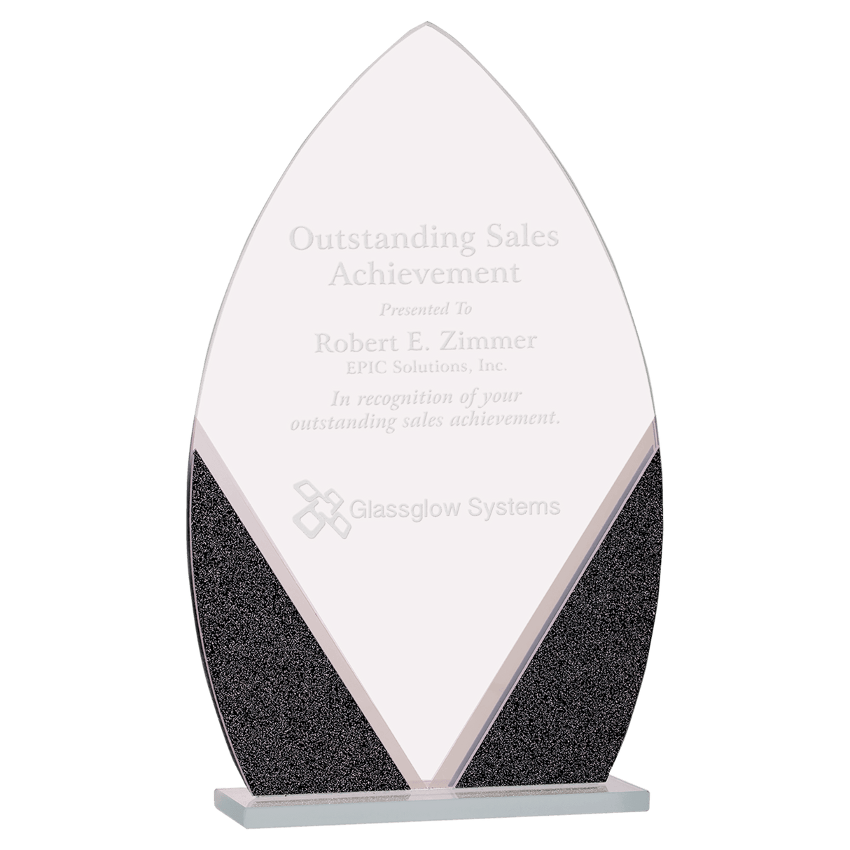 Small Oval Designer Glass Award