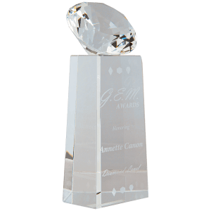 Crystal Diamond on Clear Crystal Pedestal-AKD Ink