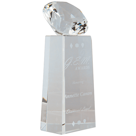 Crystal Diamond on Clear Crystal Pedestal-AKD Ink