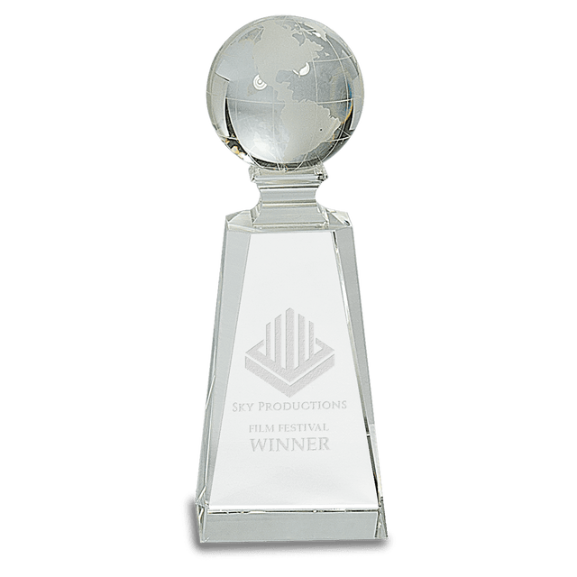 Crystal Globe on Clear Tower-AKD Ink