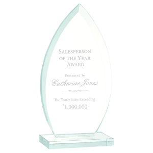 Medium Oval Jade Glass Award-AKD Ink