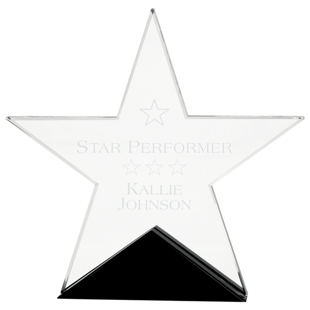Large Clear Glass Star on  Base-AKD Ink