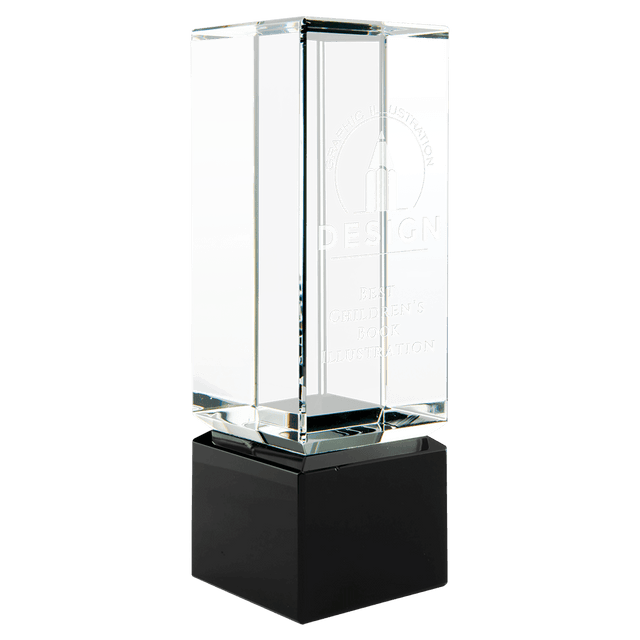 Clear Crystal Block Award on Crystal Base - Engraved-AKD Ink