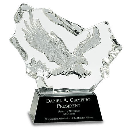 Crystal Carved Eagle on  Base-AKD Ink