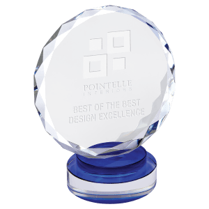 Large Round Facet Crystal on  & Clear Round Base-AKD Ink