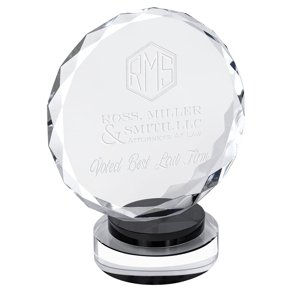 Large Round Facet Crystal on  & Clear Round Base-AKD Ink