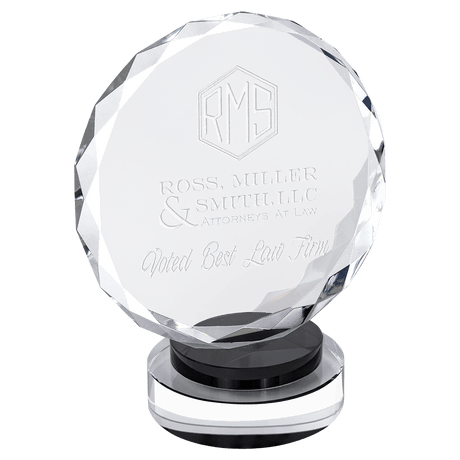 Large Round Facet Crystal on  & Clear Round Base-AKD Ink