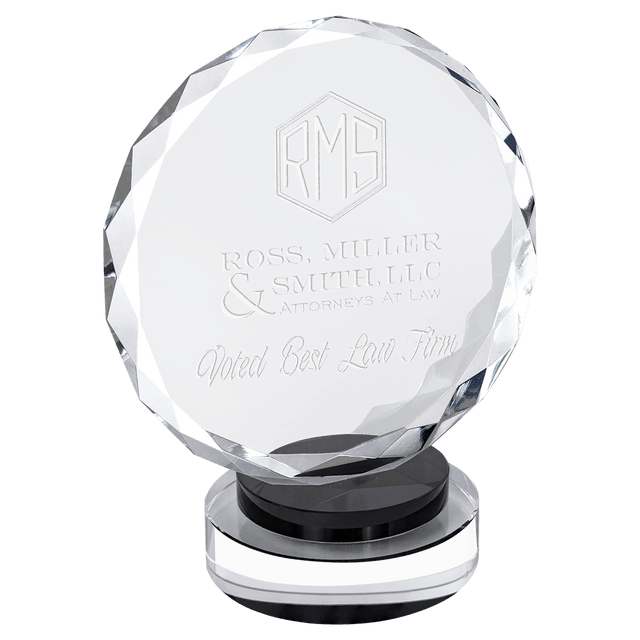 Large Round Facet Crystal on  & Clear Round Base-AKD Ink
