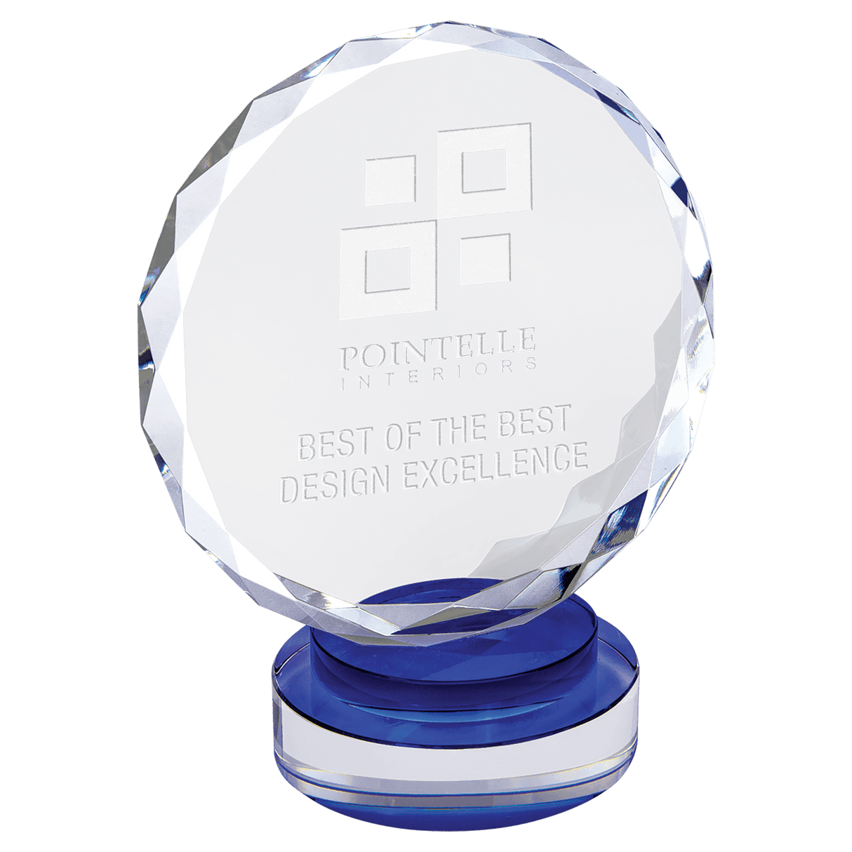 Large Round Facet Crystal on  & Clear Round Base-AKD Ink