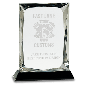 Medium Clear Crystal Rectangle on  Base-AKD Ink