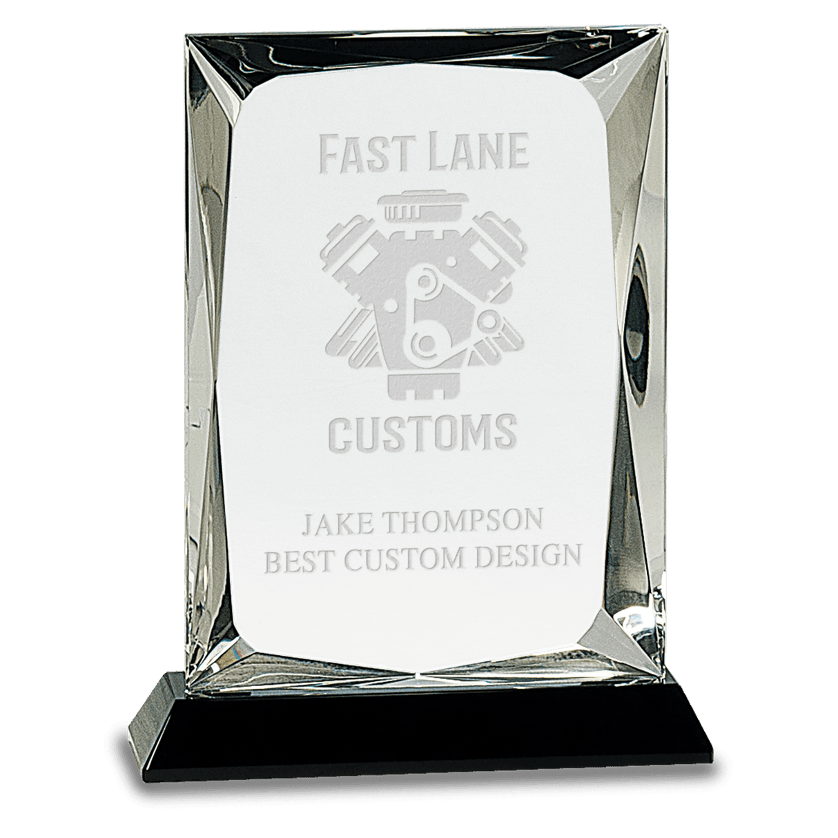 Medium Clear Crystal Rectangle on  Base-AKD Ink