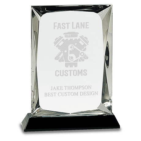 Medium Clear Crystal Rectangle on  Base-AKD Ink