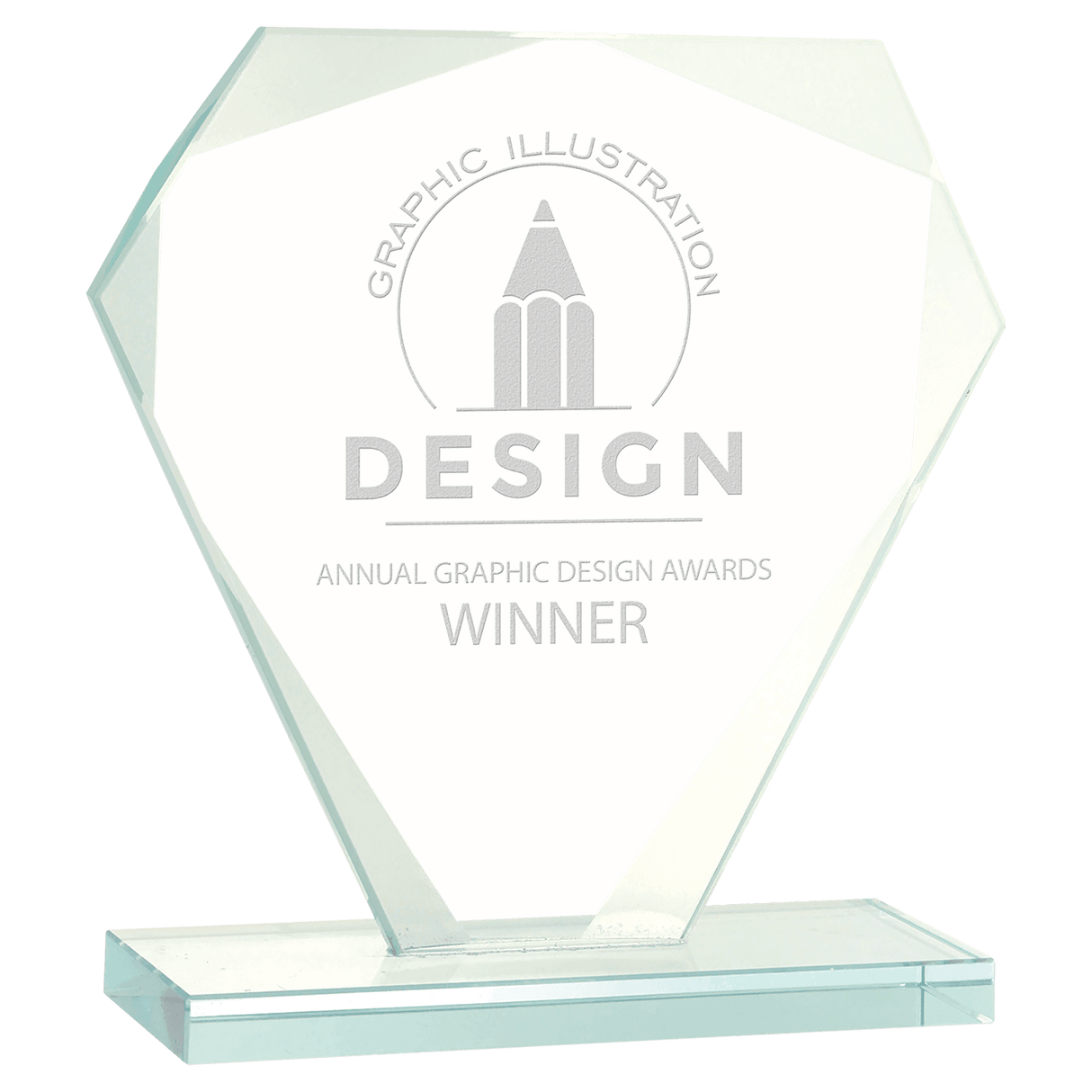 Large Cut Diamond Jade Glass Award-AKD Ink