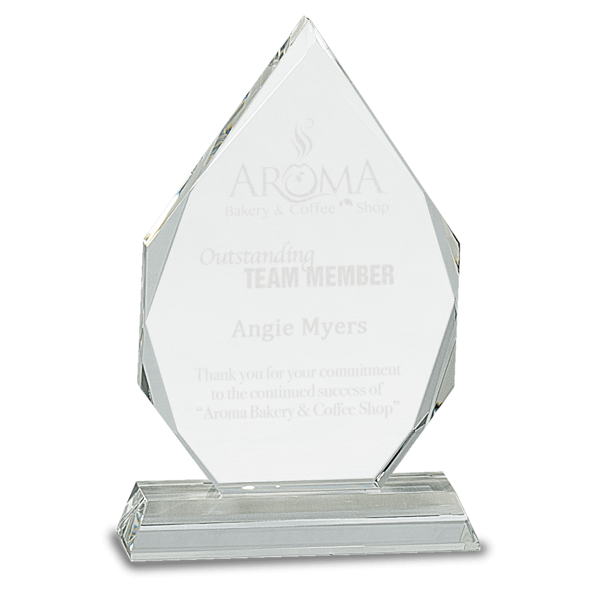 Small Crystal Diamond on Clear Pedestal Base-AKD Ink