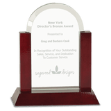 Small Gateway Jade Dome Glass Award with Rosewood Finish Base-AKD Ink