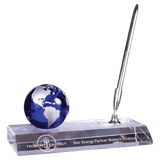 Crystal Globe With Base And Pen