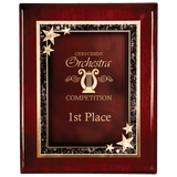 Premium Rosewood Finish Plaque wiht Red Starburst Plate