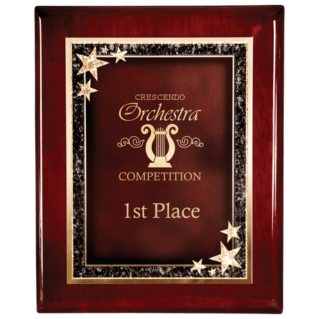 Premium Rosewood Finish Plaque wiht Red Starburst Plate