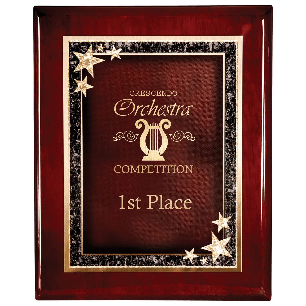 Premium Rosewood Finish Plaque wiht Red Starburst Plate