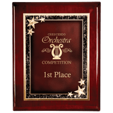 Premium Rosewood Finish Plaque wiht Red Starburst Plate-AKD Ink