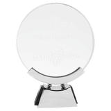 Large Round Voyager Glass With Silver/ Base