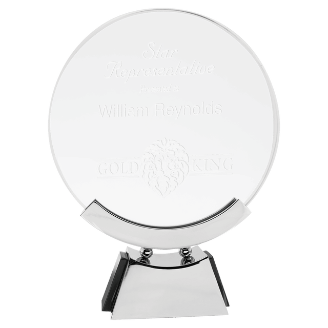 Large Round Voyager Glass with Silver/ Base-AKD Ink