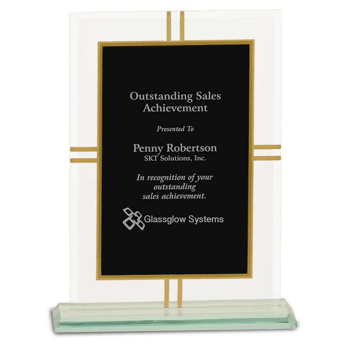 Large Contemporary Glass 4-Point Award-AKD Ink