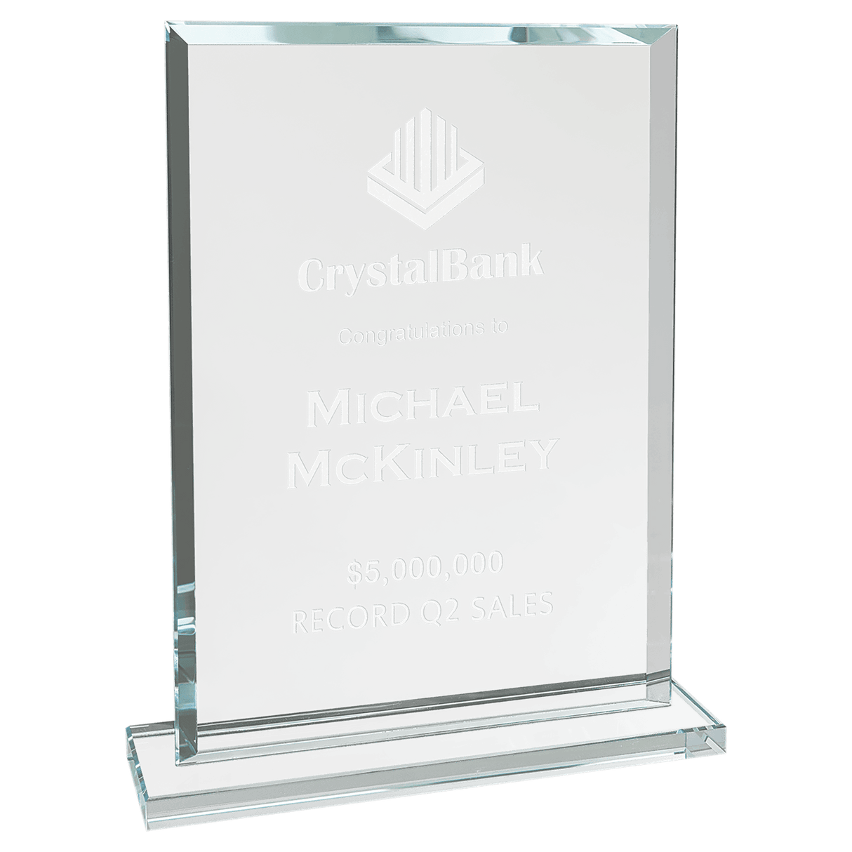 Large Rectangle Clear Glass Award-AKD Ink
