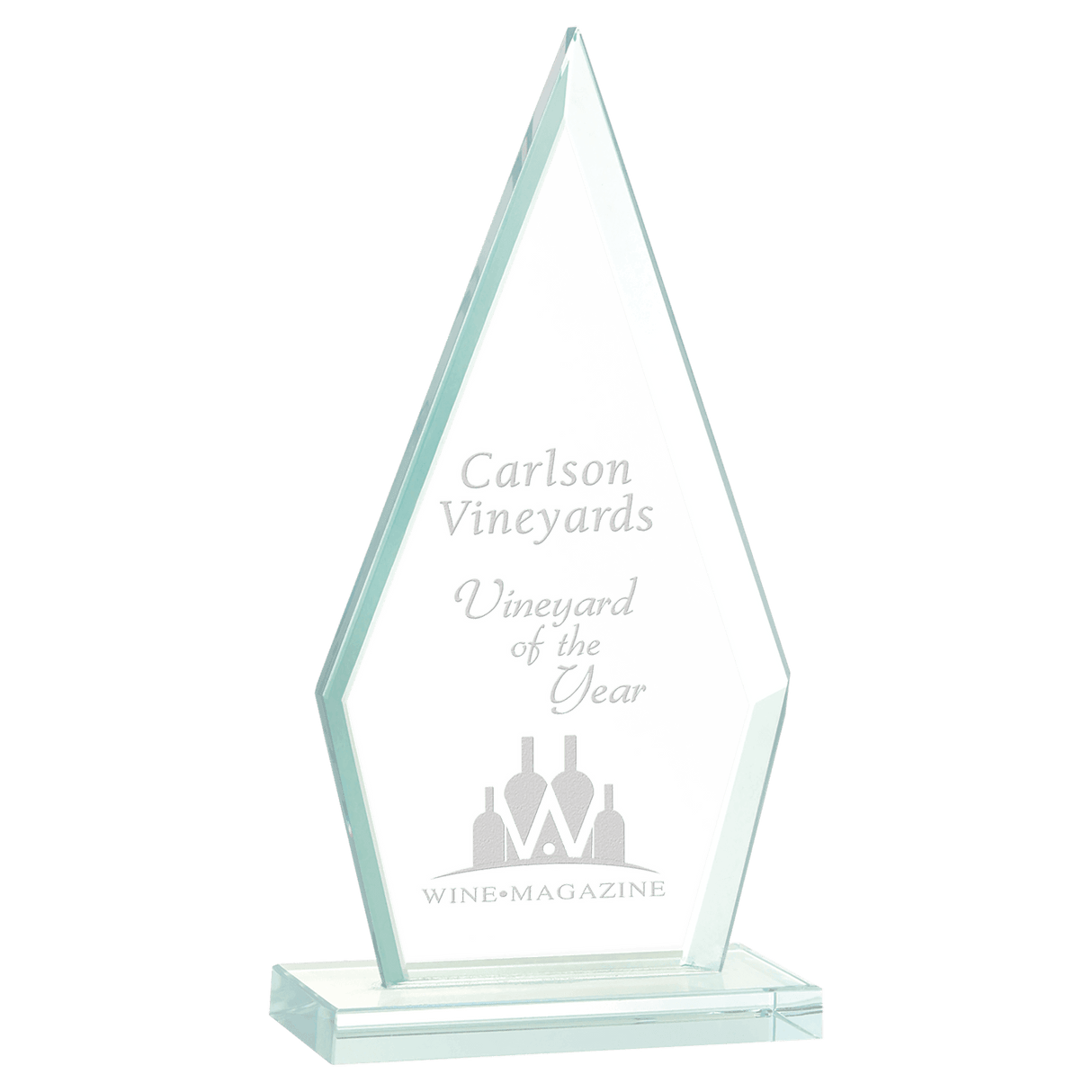 Large Triangle Jade Glass Award-AKD Ink