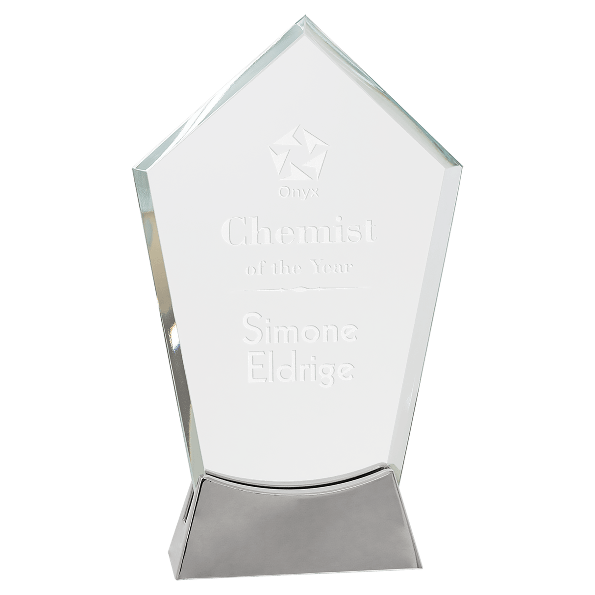 Medium Peak Platinum Glass With Full Metal Base