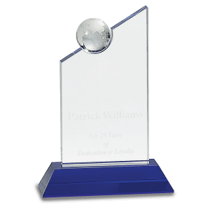 Clear Crystal with Inset Crystal Globe and  Base-AKD Ink