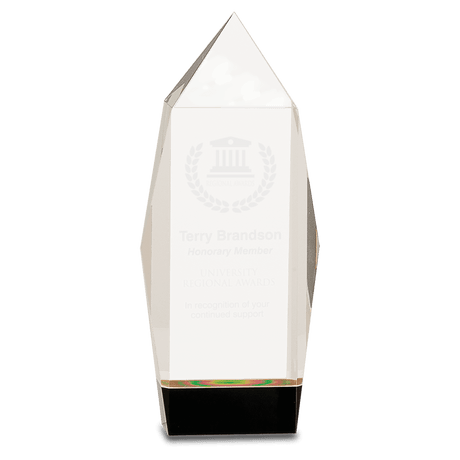 Medium Clear Crystal Facet Rectangle on  Base-AKD Ink