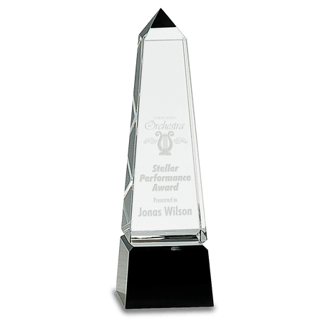 Obelisk Crystal on  Pedestal Base-AKD Ink