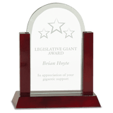 Medium Gateway Jade Dome Glass Award with Rosewood Finish Base-AKD Ink