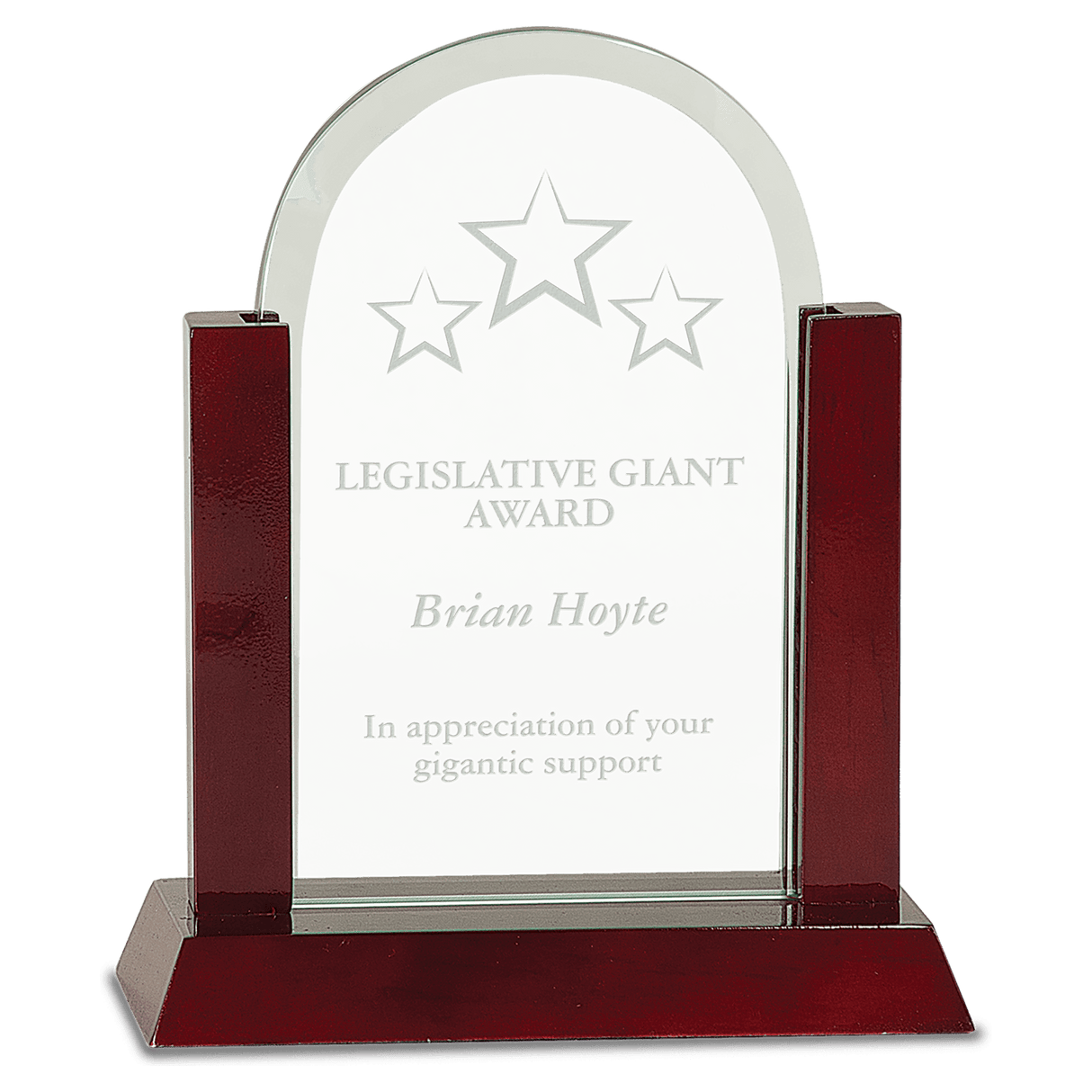 Medium Gateway Jade Dome Glass Award with Rosewood Finish Base-AKD Ink