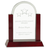 Medium Gateway Jade Dome Glass Award with Rosewood Finish Base-AKD Ink