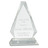 Small Clear Crystal Triangle on Clear Pedestal Base-AKD Ink