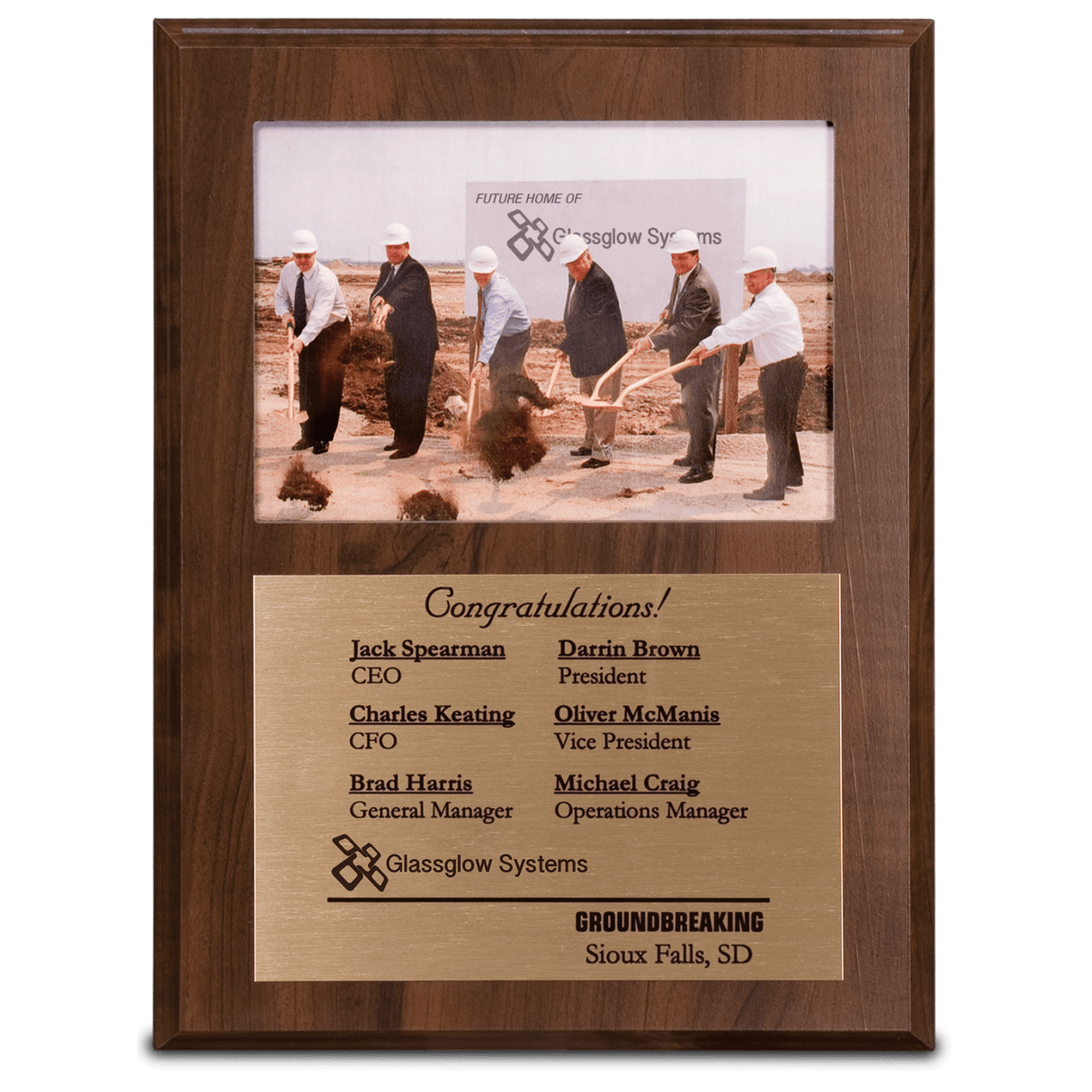 Cherry Finish Plaque with 4" x 6" Slide-In Photo Frame