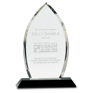 Clear Crystal Oval on  Pedestal Base-AKD Ink