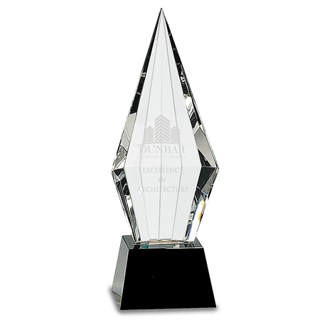 Obelisk Facet Crystal on  Pedestal Base-AKD Ink