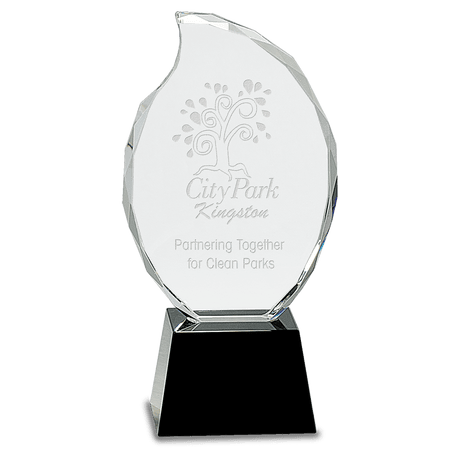 Clear Crystal Flame on  Pedestal Base-AKD Ink