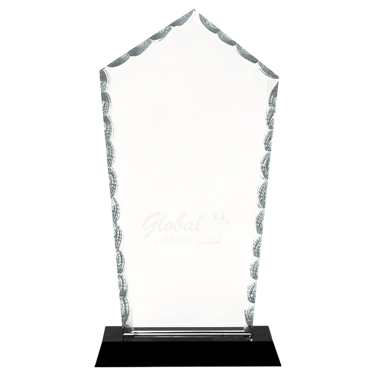 Large Diamond Facet Glass on  Base-AKD Ink