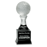 Crystal Golf Ball on  Pedestal Base-AKD Ink
